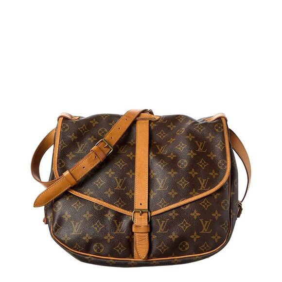 Louis Vuitton Monogram Canvas Saumur (Authentic Pre-Loved) Brown